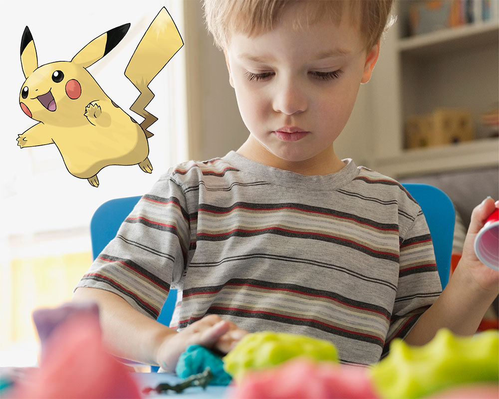 Pâte à modeler avec Pokémon