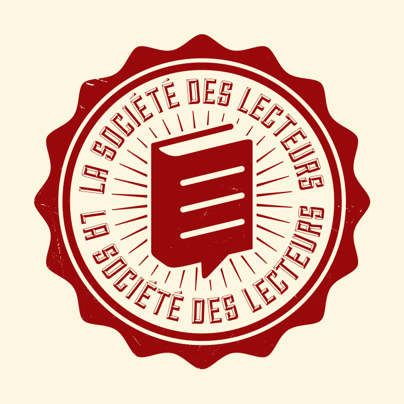 societe-des-lecteurs-logo.jpg Logo circulaire rouge de la Société des lecteurs, avec un pictogramme de livre stylisé au centre.