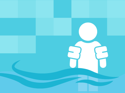 Dessin d'un homme dans une piscine